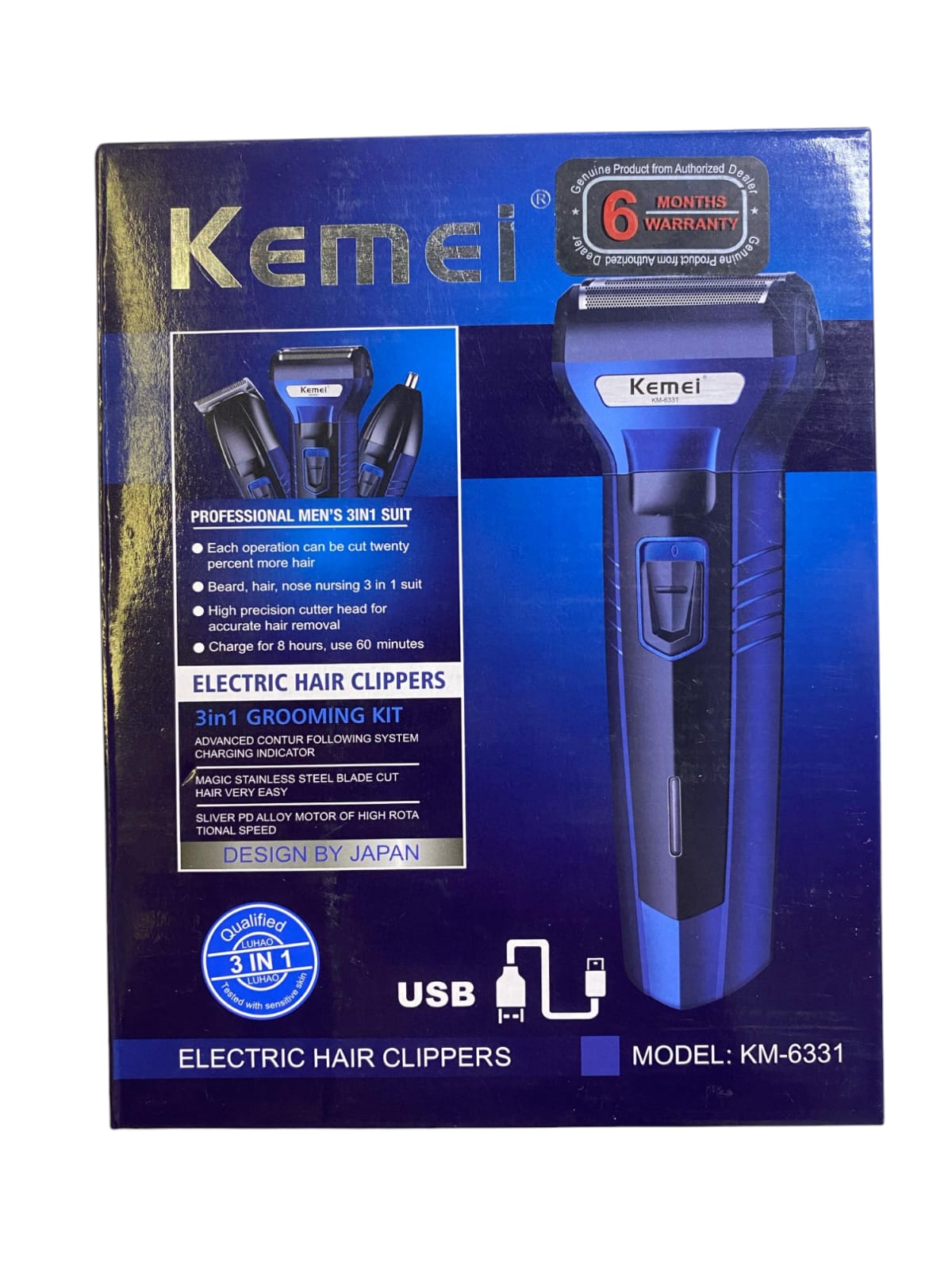 Kemei KM-6331 Electric Hair Clipper – 3-in-1